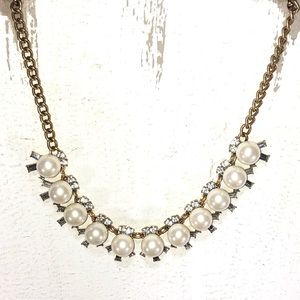 J. Crew Gold And Pearl Statement Necklace